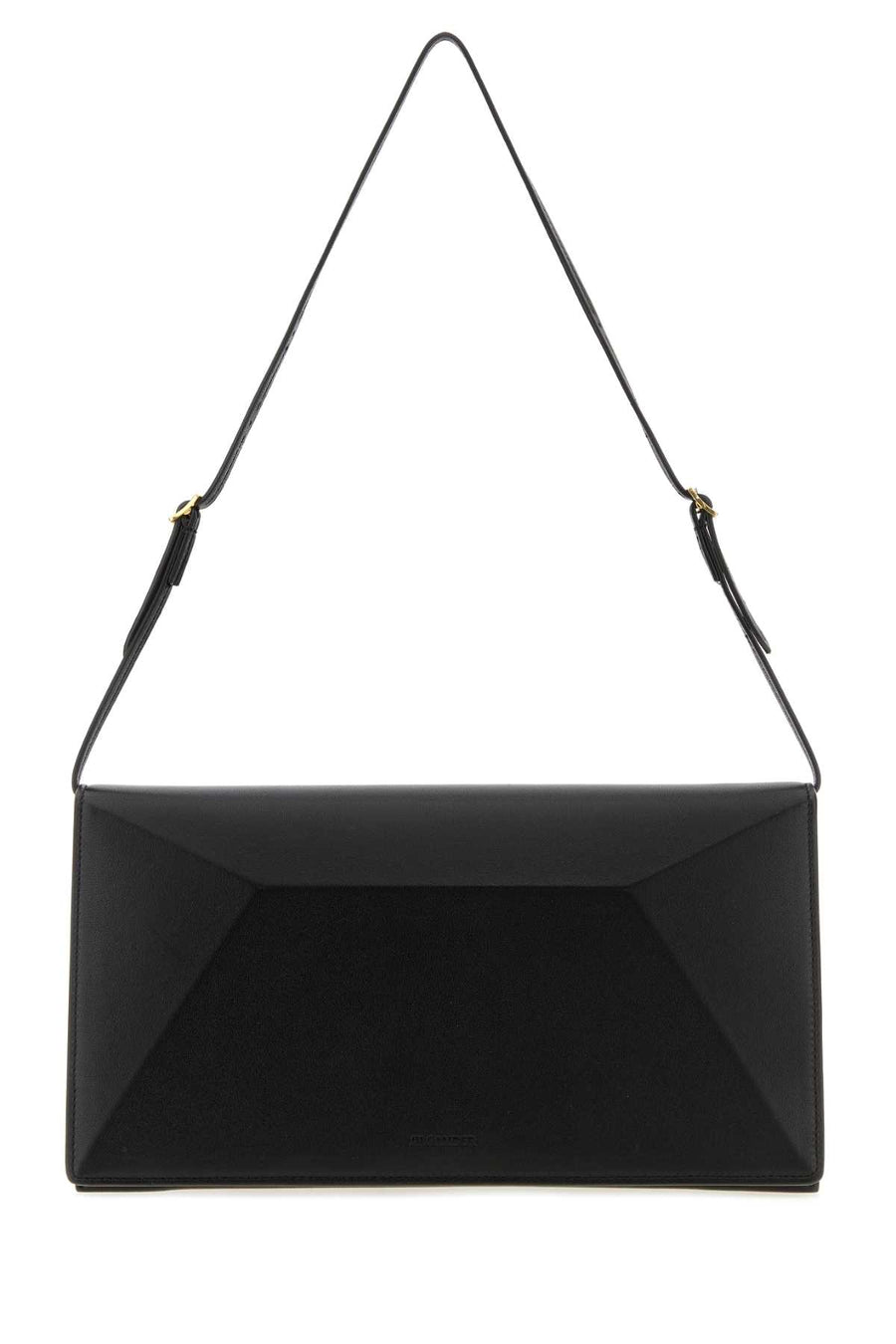 Jil Sander Exterior: 100% Ovine leather; Lining: 100% Leather; Finishing: Silver metal clutch in black