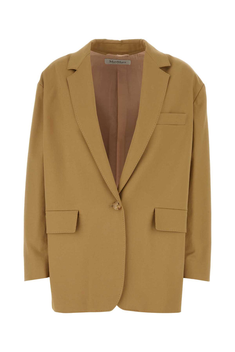 Camel Stretch Cotton Monica Blazer Miele Giacche E Gilet