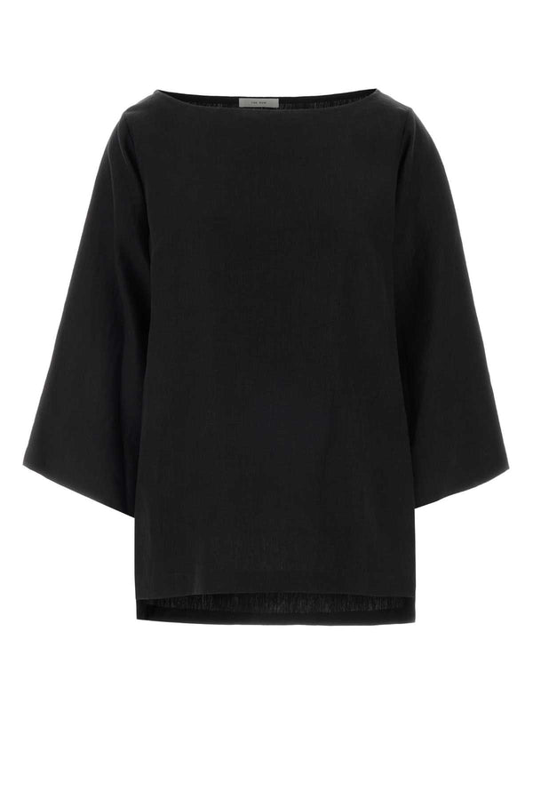The Row 100% Linen blouse in black