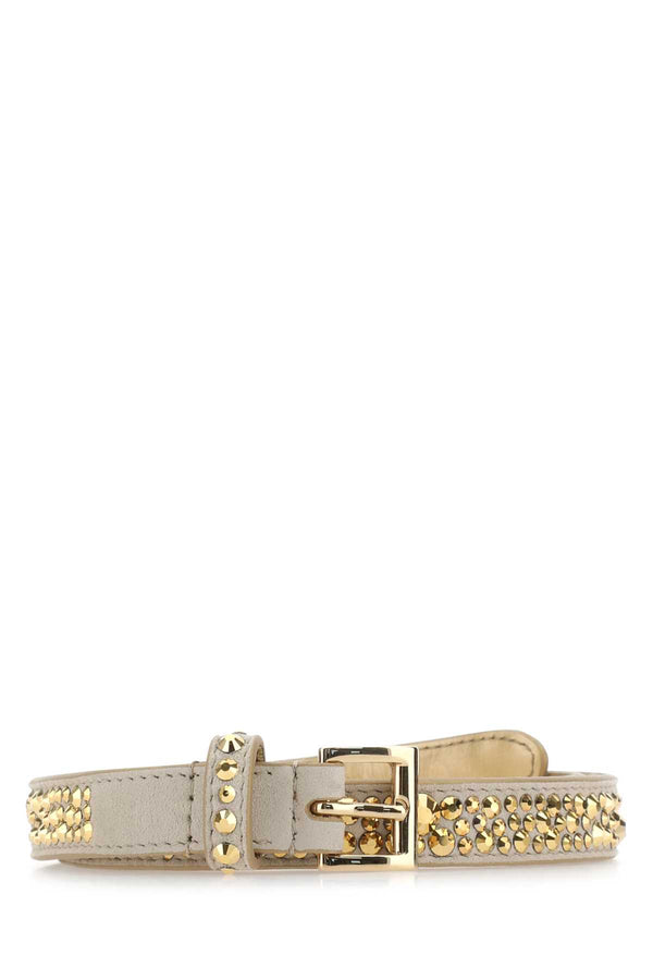 Embellished Suede Belt Silver Exterior: Cinture