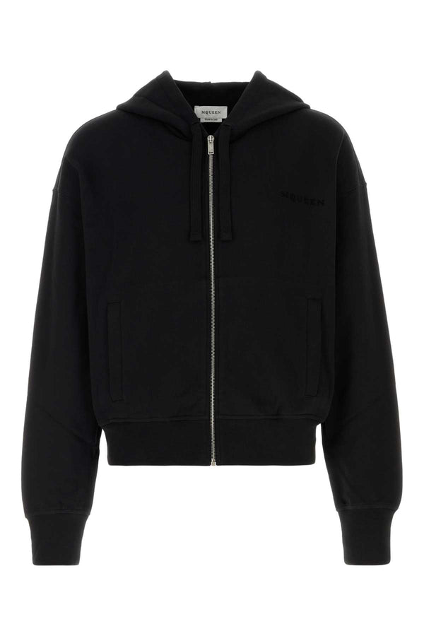 Alexander McQueen Prnt Exterior: 100% Cotton hoodie in black