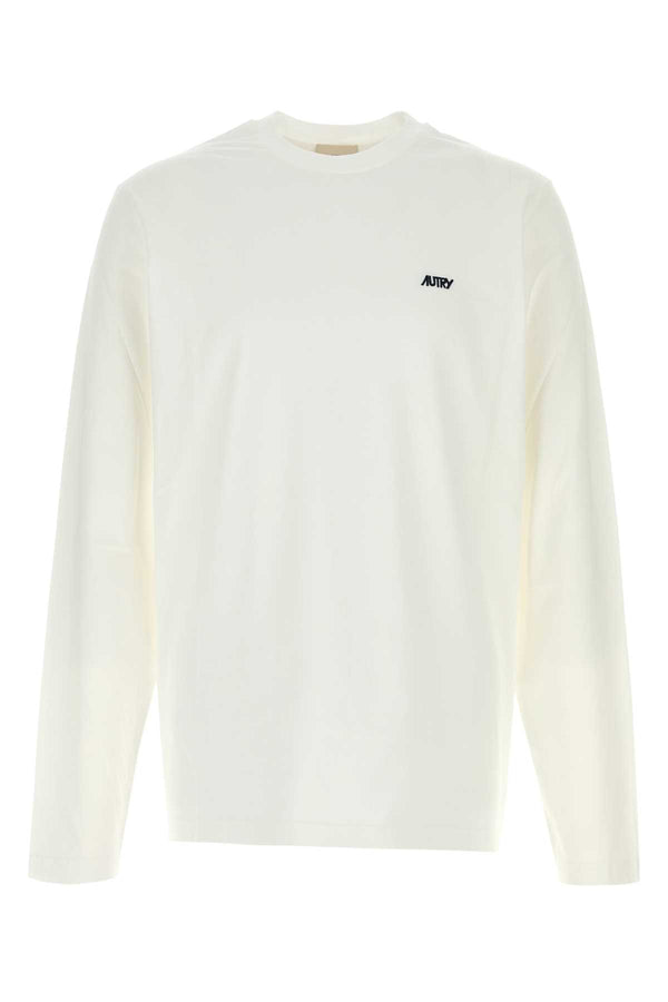 Autry Embroidered 100% Cotton t-shirt in white