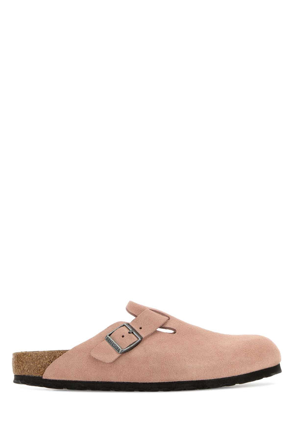 Birkenstock Suede Exterior: 100% Suede; Interior: 100% Suede; Sole: Rubber mule in pink