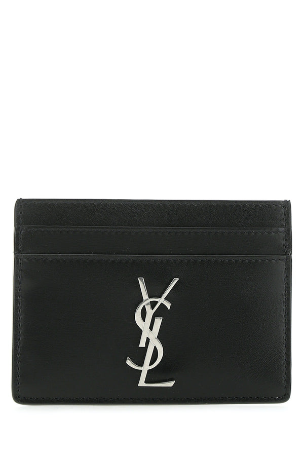Saint Laurent Leather card case in black