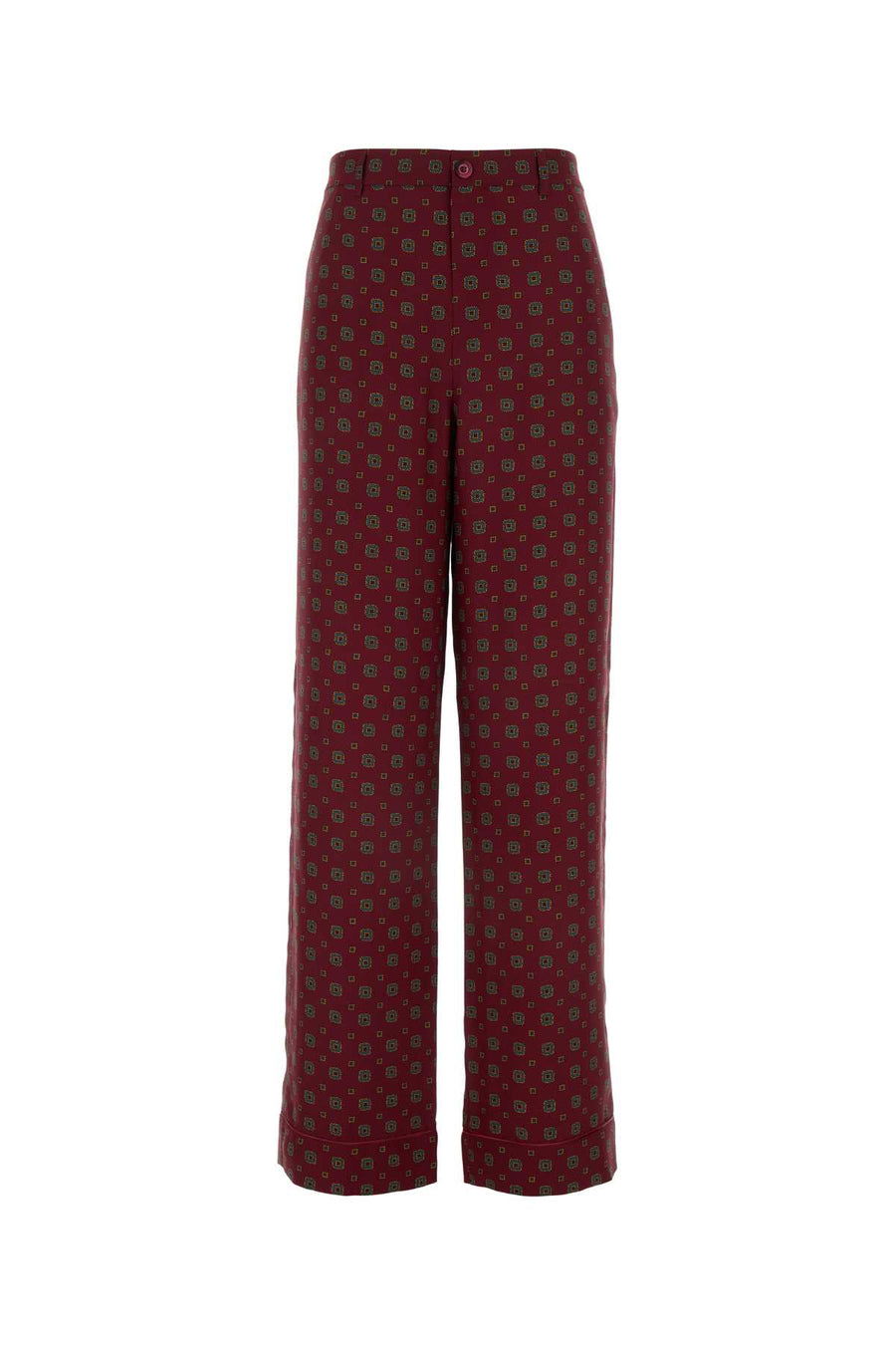 Moschino 100% Silk trousers in burgundy