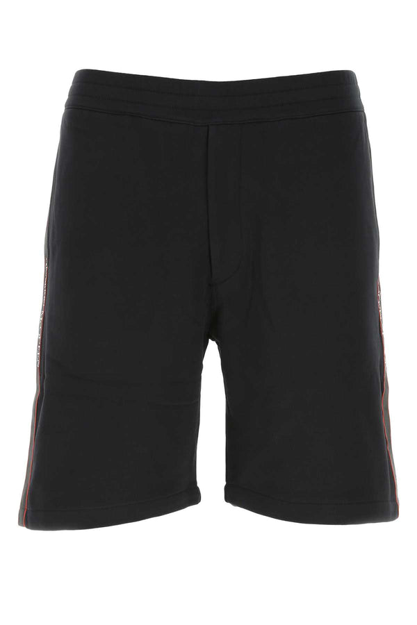 Alexander McQueen 100% Cotton bermuda shorts in black