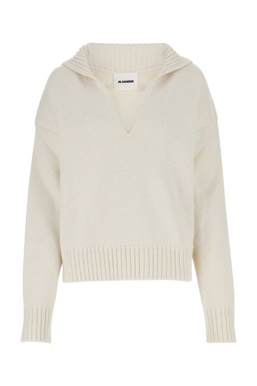 Jil Sander 88% Cashmere 10% Cotton 2% Nylon sweater in white