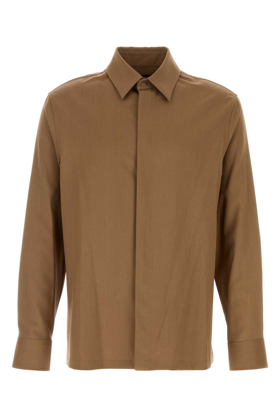 Fendi 100% Virgin wool shirt in tobacco