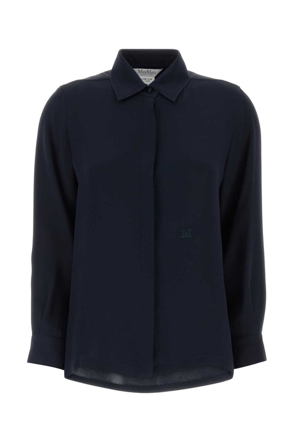 Max Mara 100% Silk shirt in navy