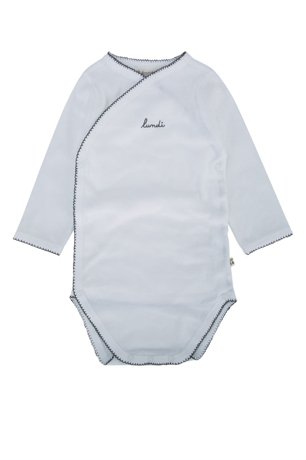 Bonpoint 100% cotton bodysuit in white