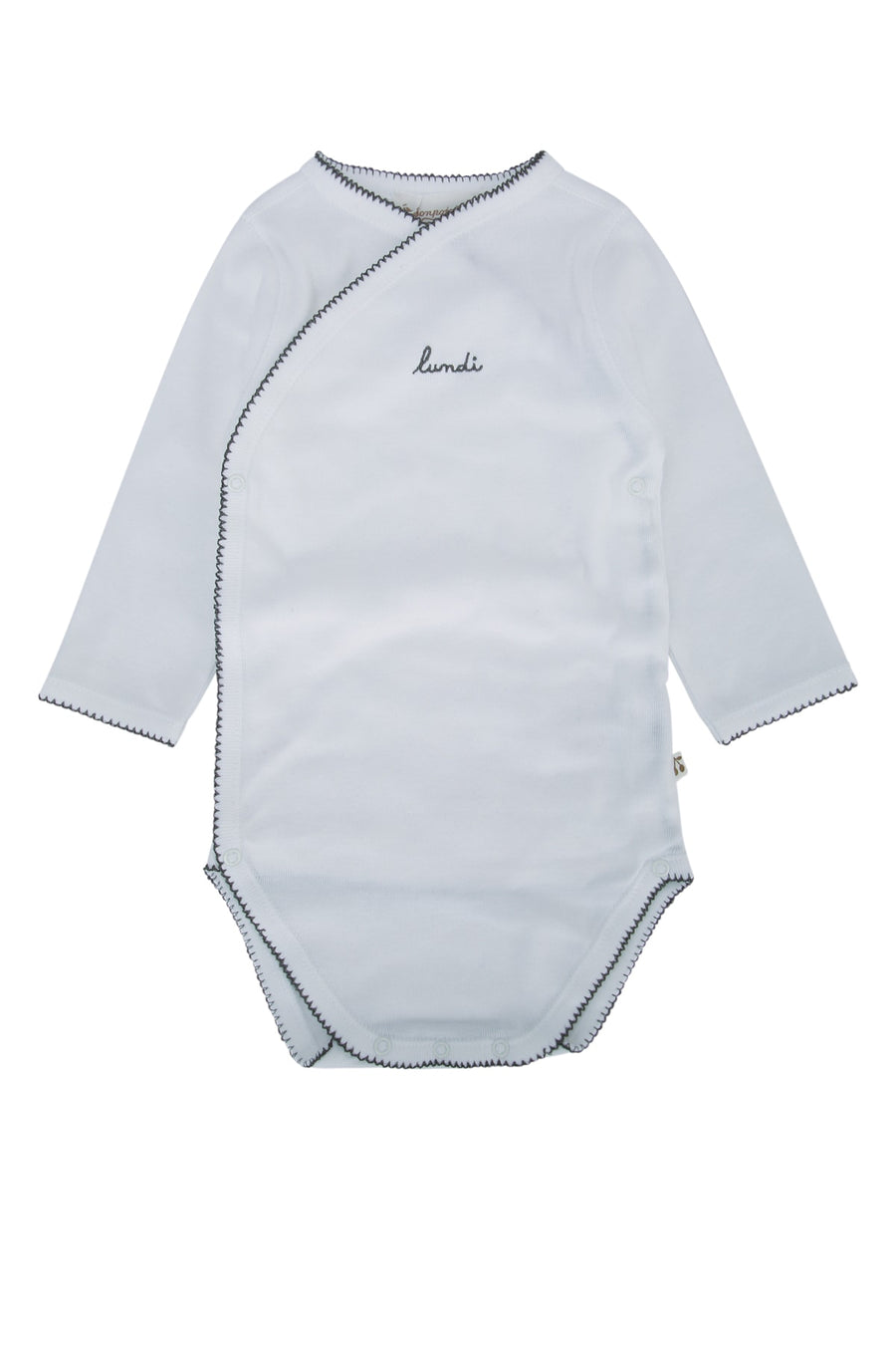 Bonpoint 100% cotton bodysuit in white