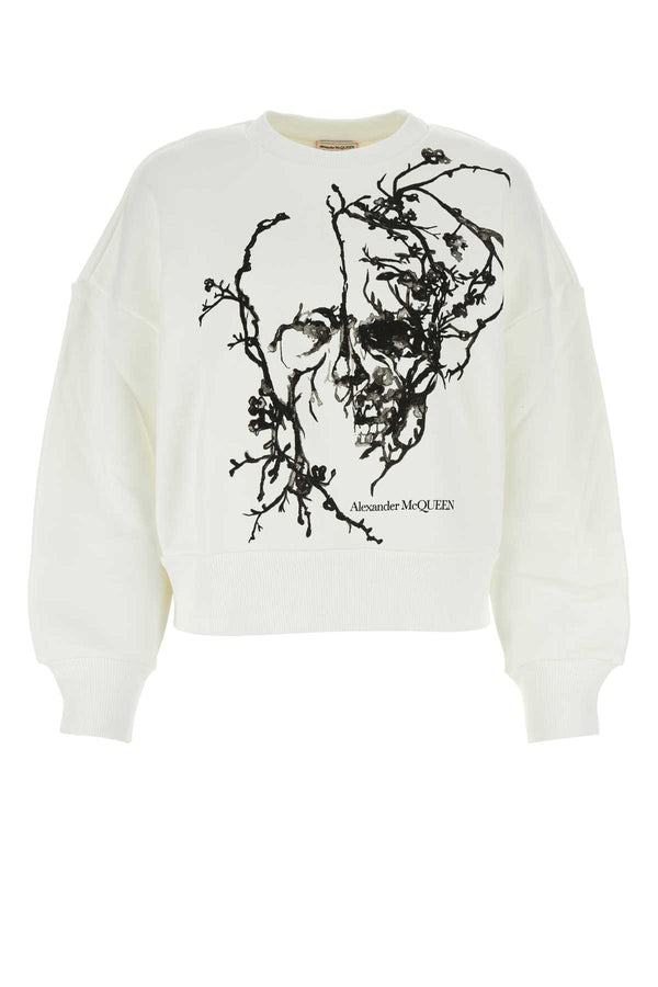 Alexander McQueen Exterior: 100% Cotton sweatshirt in white