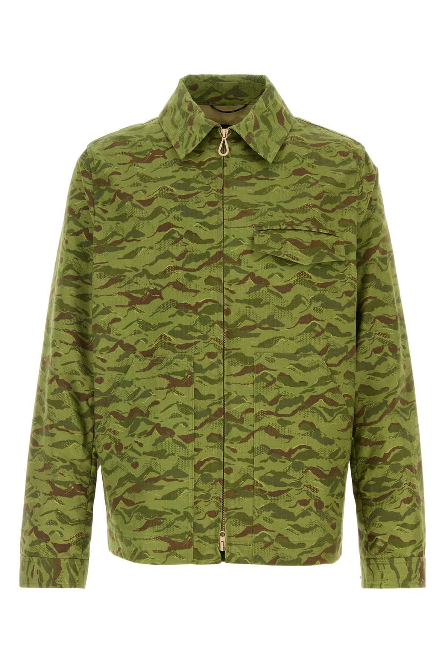 Palto' Mountain Exterior: 70% Cotton 30% Nylon; Lining: 100% Nylon jacket in green