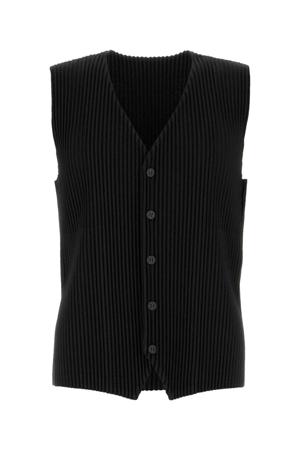 Homme Plisse' Issey Miyake 100% Polyester vest in black