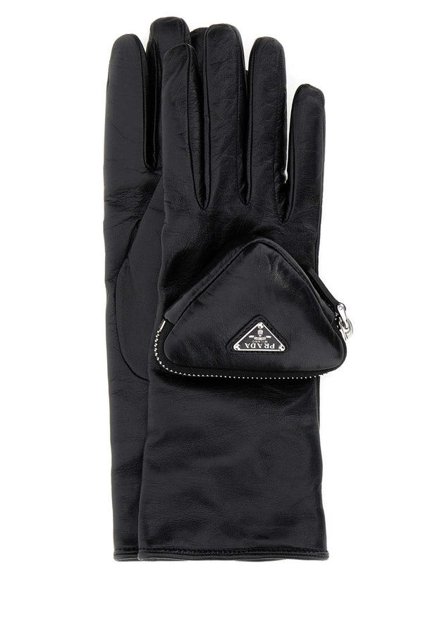 Prada Exterior: 100% Lamb. Lining: 100% Cashmere gloves in black