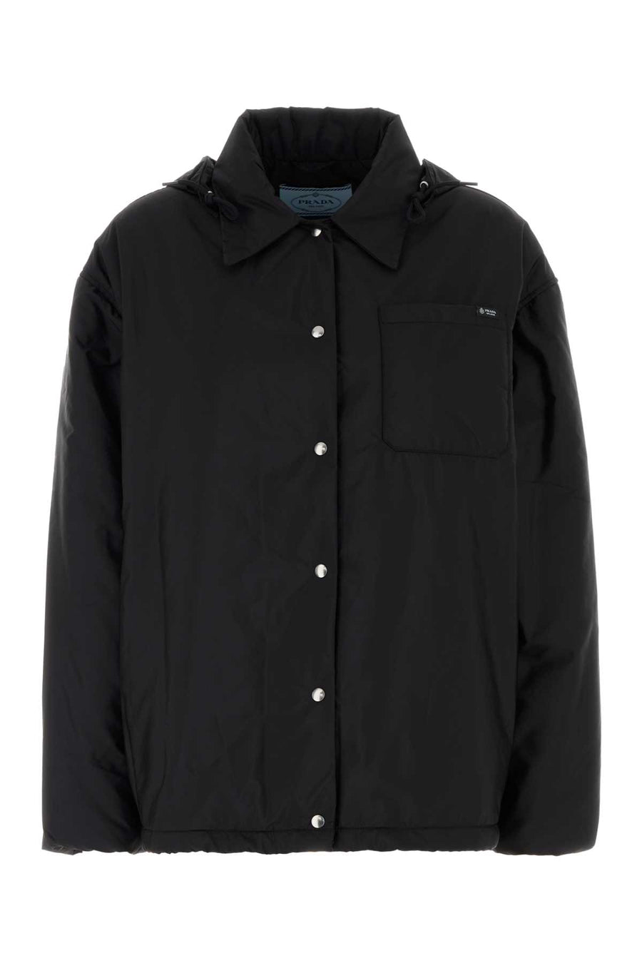 Prada Exterior: 100% Re-Nylon; Lining: 100% Re-Nylon; Padding: 100% Recycled polyester padded jacket in black