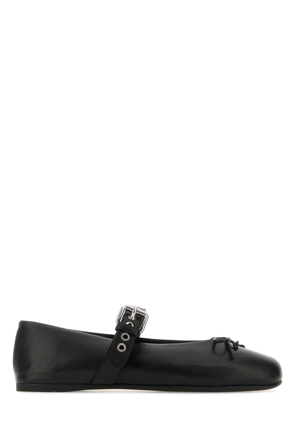 Miu Miu 100% Vitello leather ballet flat in black