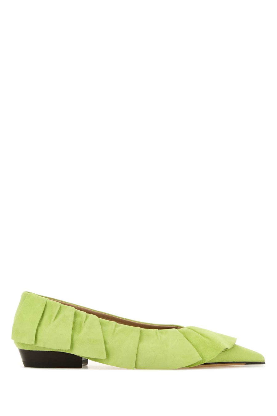 JW Anderson Ballerina Outer: 100% Split Goat Suede Leather flat in green