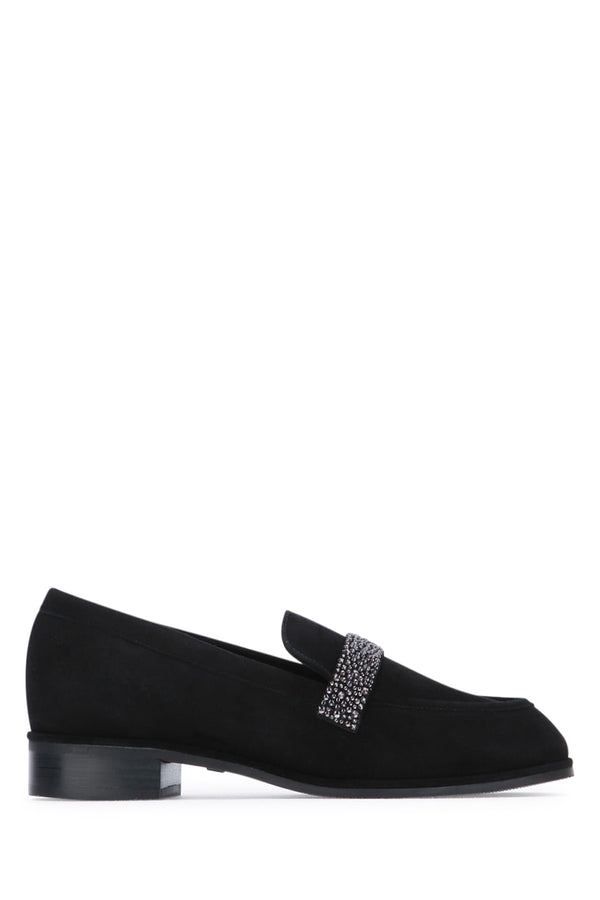 Stuart Weitzman Upper: 100% goat leather; Lining: 100% mestizo; Sole: 100% TPU loafer in black