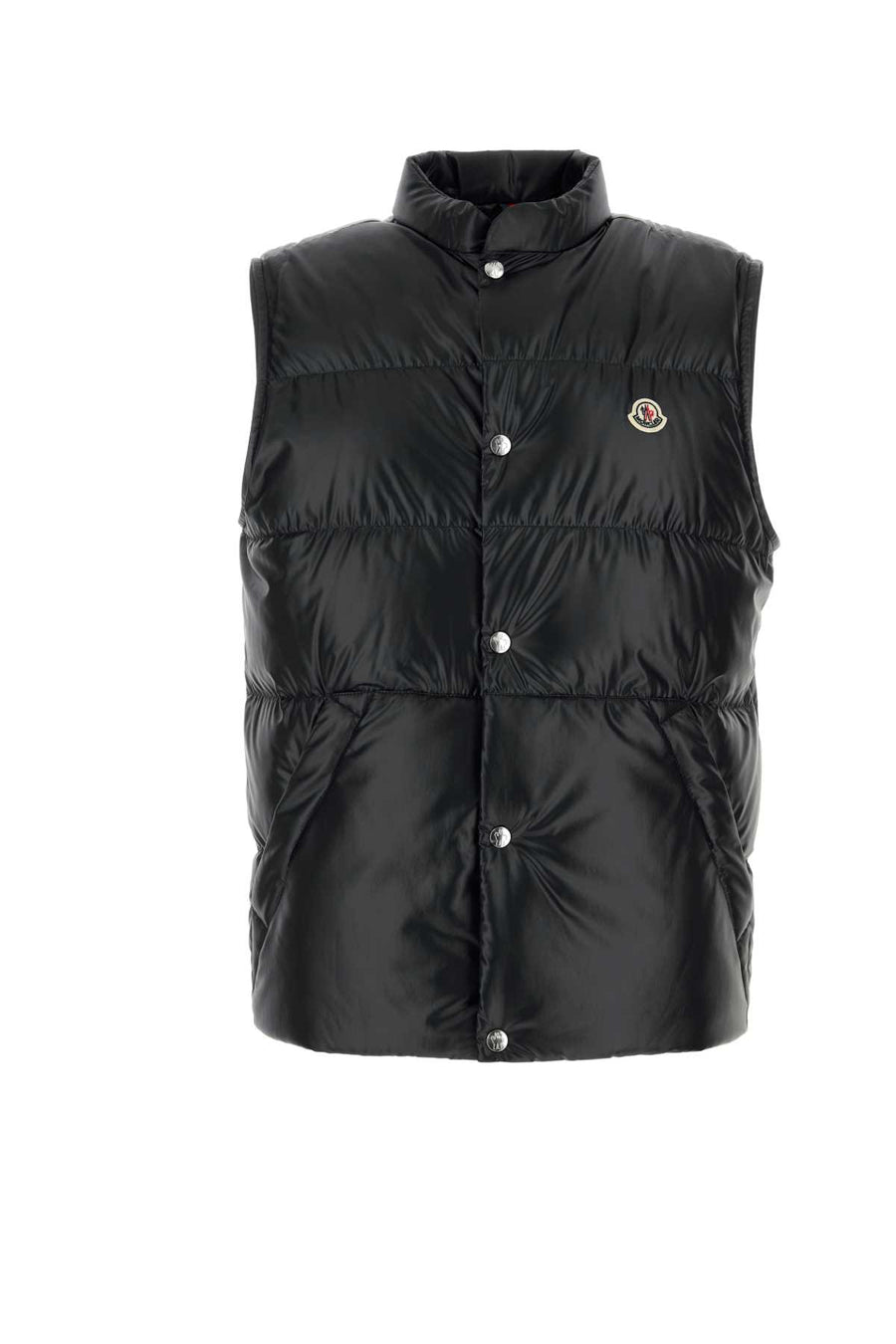 Moncler Vest Exterior: 100% Polyester; Lining: 100% Polyester; Padding: 90% Down down vest in black
