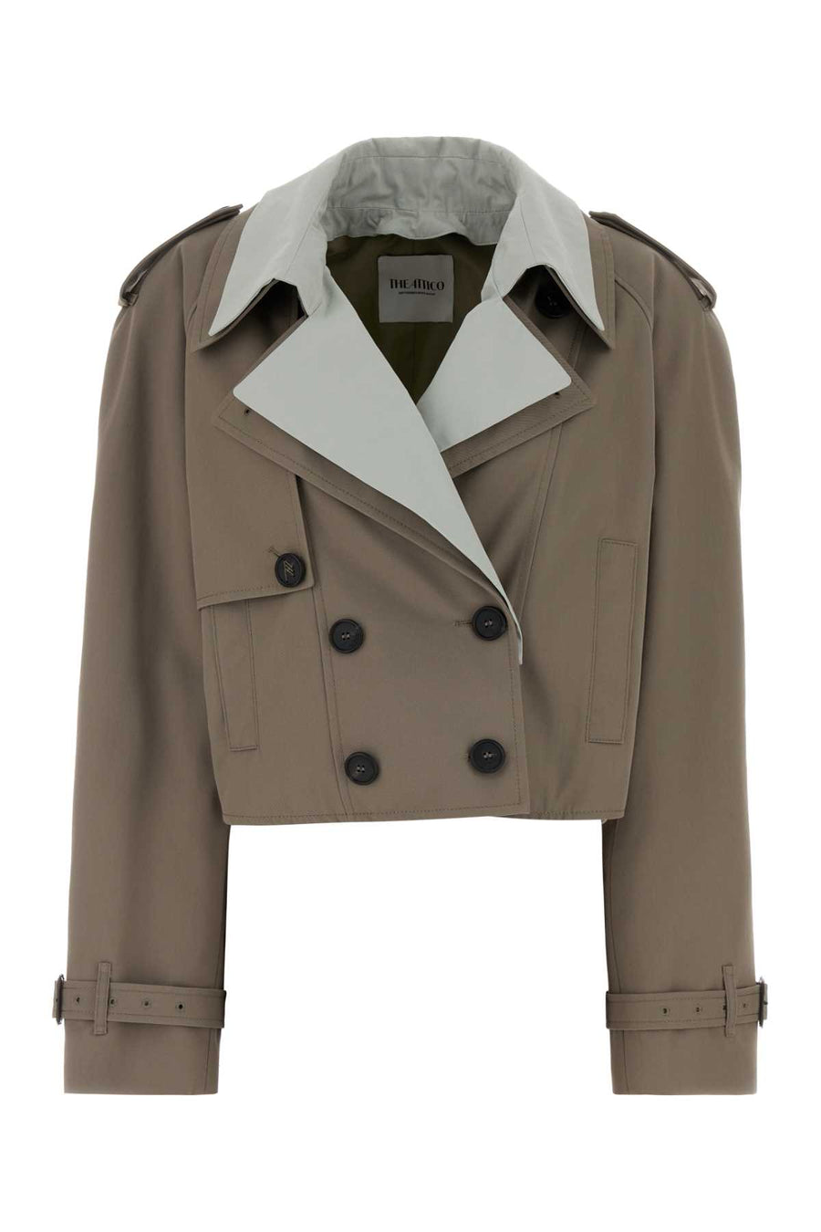 The Attico 65% Polyester trench coat in gray
