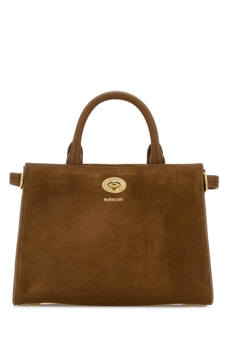 Burberry Cotswolds 100% calf grain leather top handle bag in brown