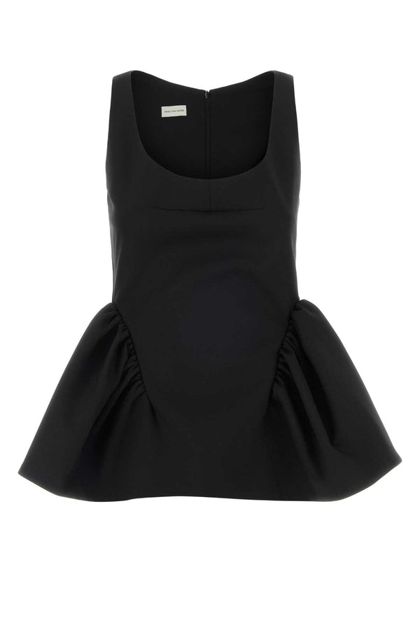 Dries Van Noten Exterior: 55% Polyester 43% Cotton 2% Elastane tank top in black