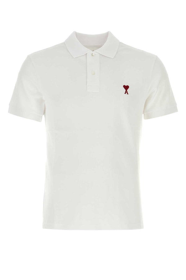 AMI Paris 100% Cotton polo in white