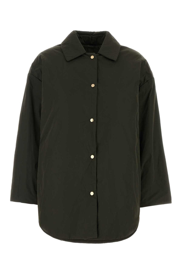 Olive Green Polyester Carlotta Padded Jacket Dark Kakhi Piumini