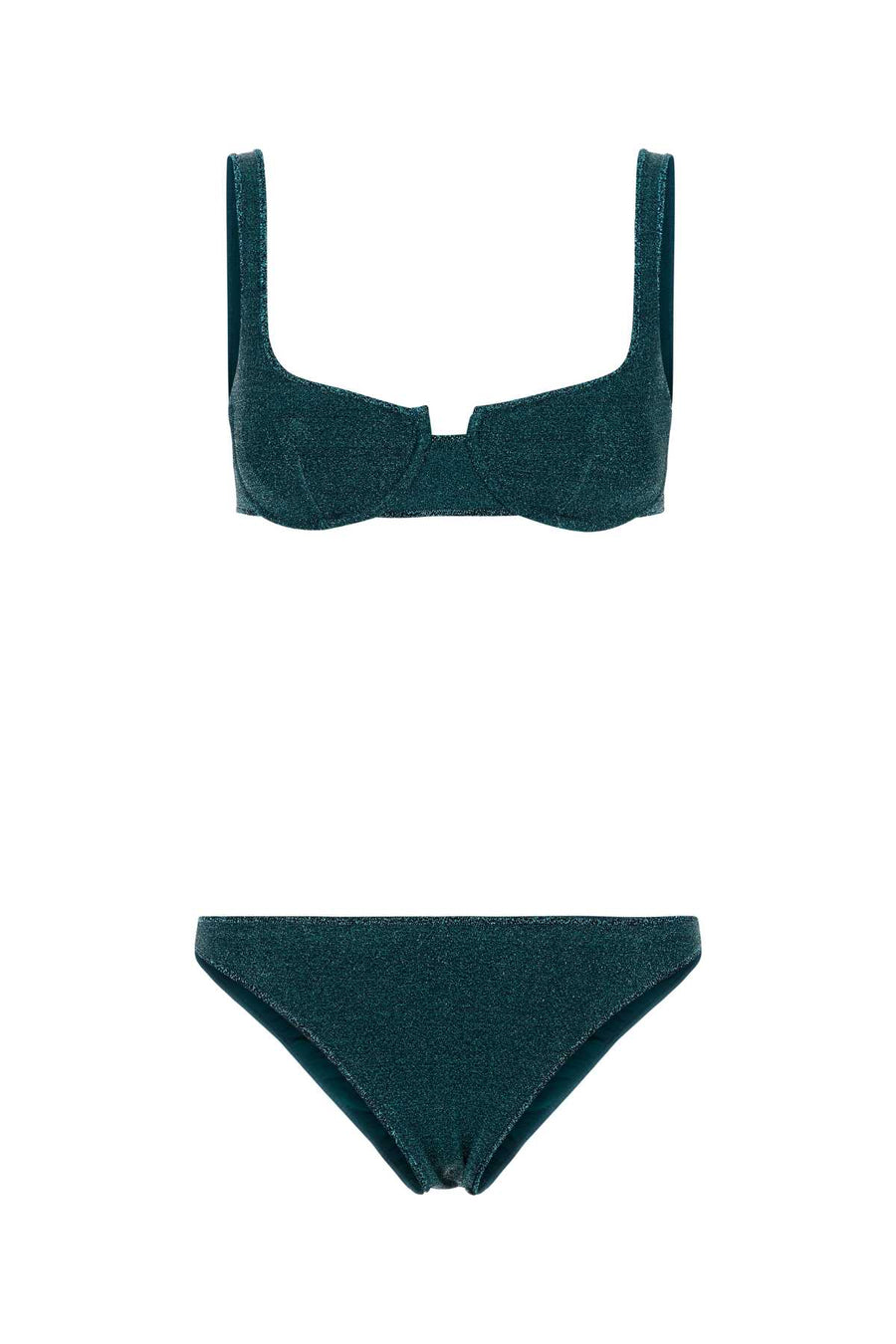 Oseree Balconette Exterior: 64% Nylon 36% Metallic fibre; Lining: 82% Nylon 18% Elastane bikini in blue