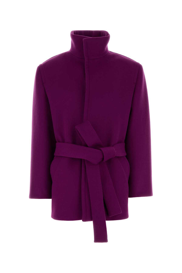 Saint Laurent Version Exterior: 100% Wool coat in purple