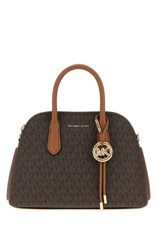 Michael By Michael Kors Dome Exterior: 100% Fabric; Lining: 100% Fabric; Finishing: Golden metal shoulder bag in brown