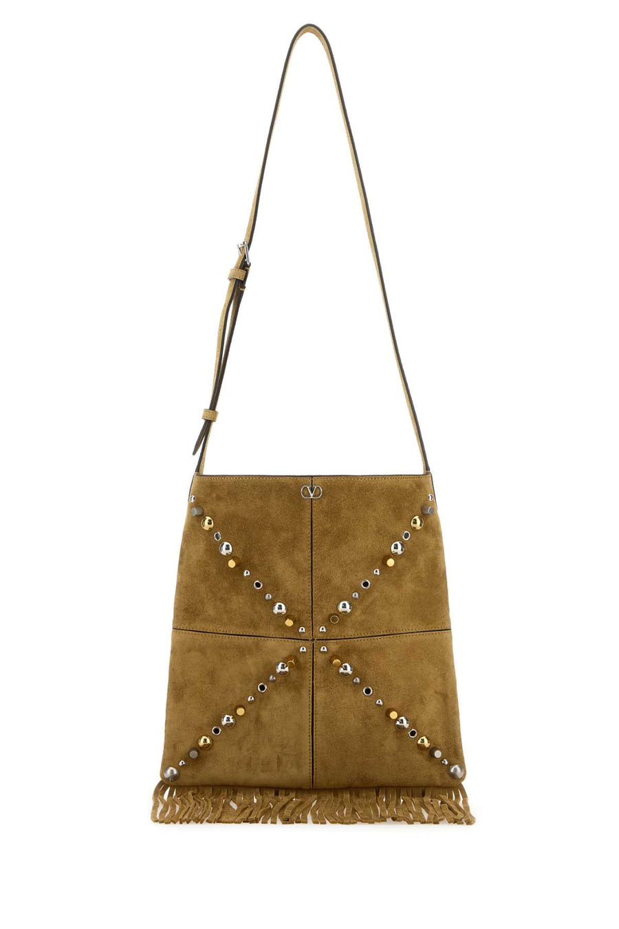 Valentino Garavani Suede shoulder bag in beige