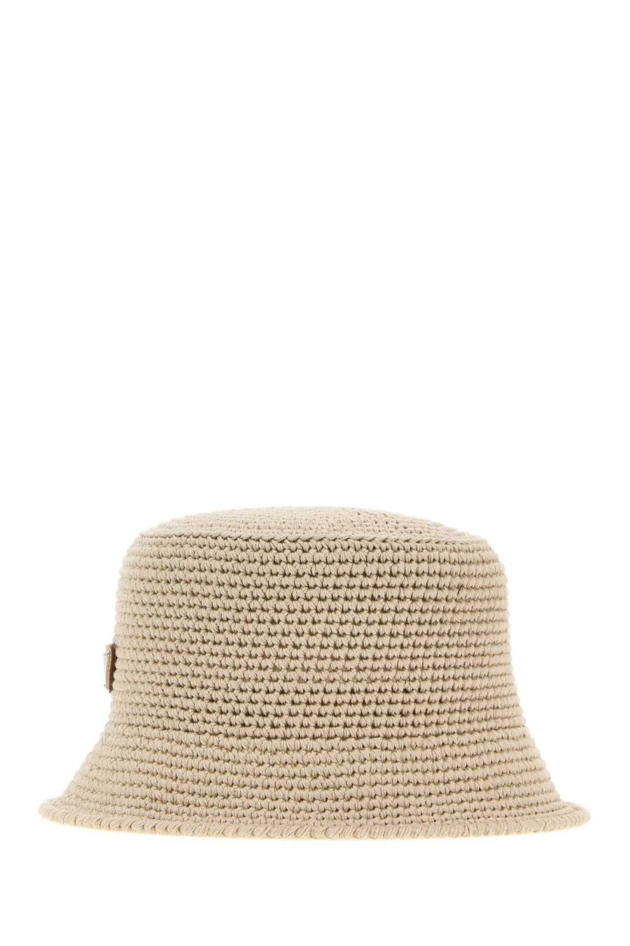 Prada CAPPELLI 100% Cotton bucket hat in beige