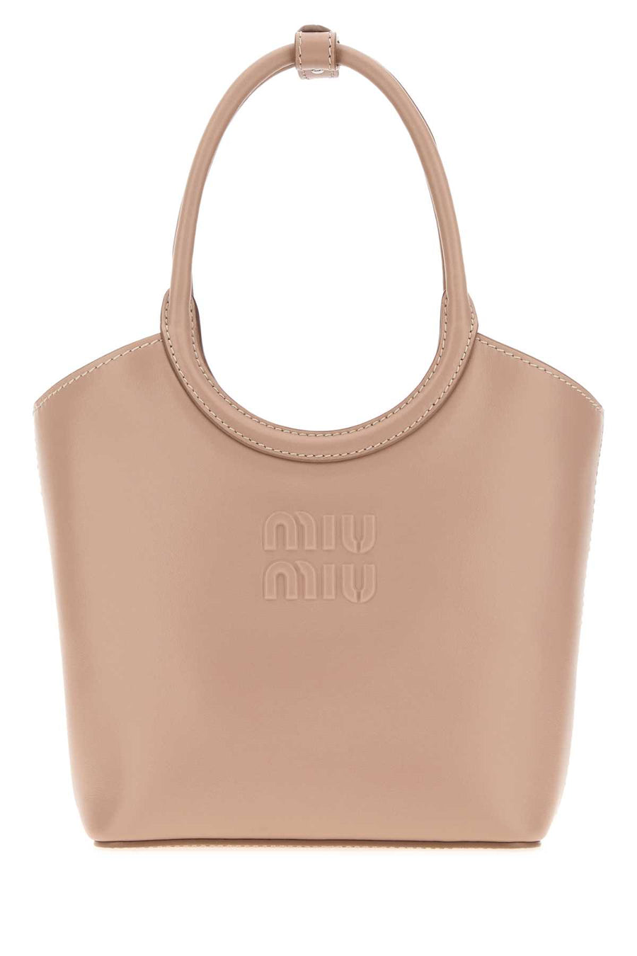 Miu Miu Exterior: 100% Calf Lining: 100% Fabric Finishing: Silver metal shoulder bag in beige