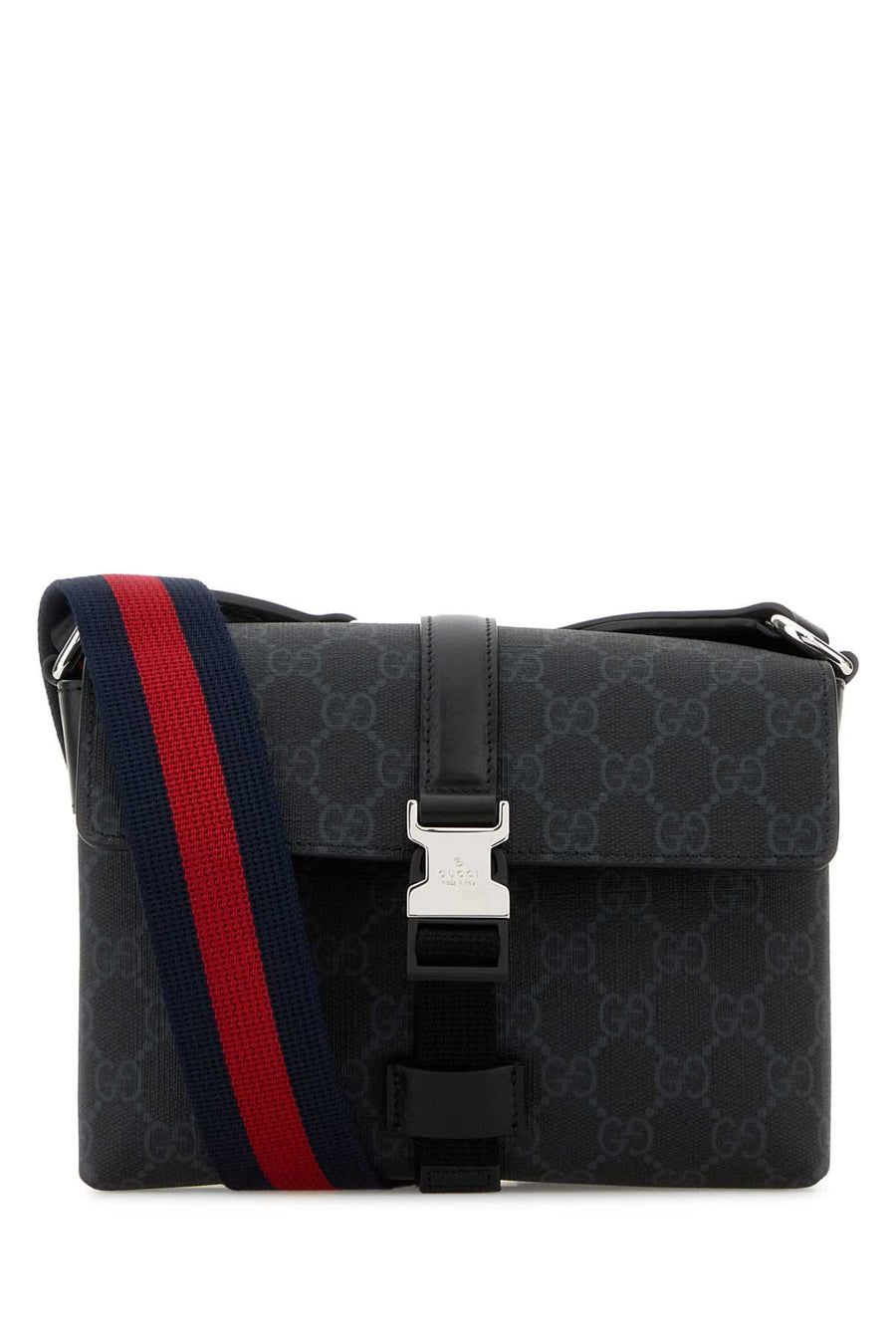 Gucci Exterior: 100% Fabric; Lining: 100% Fabric; Finishing: Silver metal crossbody bag in black