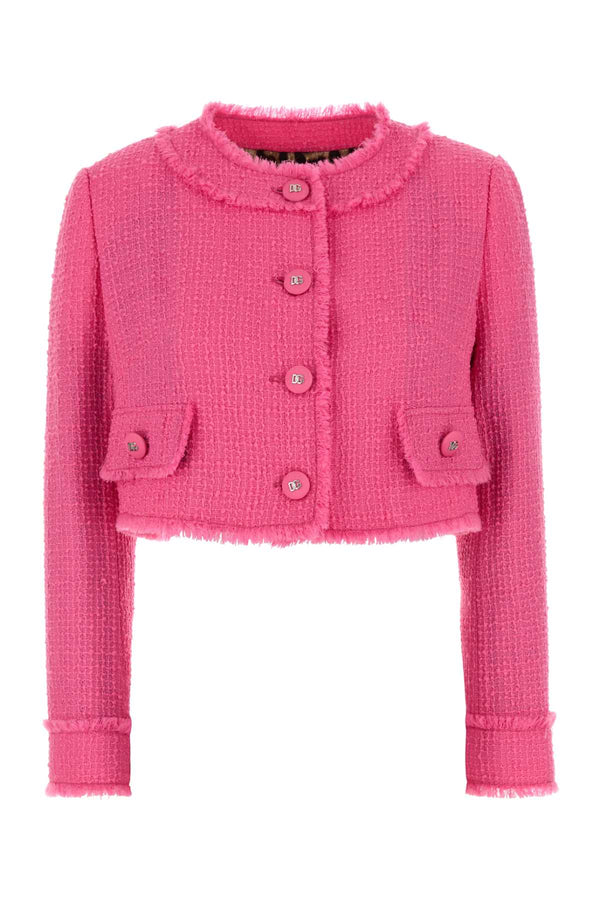 Dolce & Gabbana Tweed Exterior: 93% Wool blazer in pink