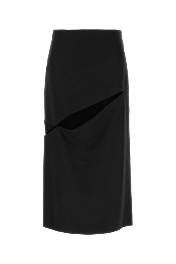 Jil Sander Exterior: 70% Wool 30% Mohair; Lining: 95% Viscose 5% Elastane skirt in black