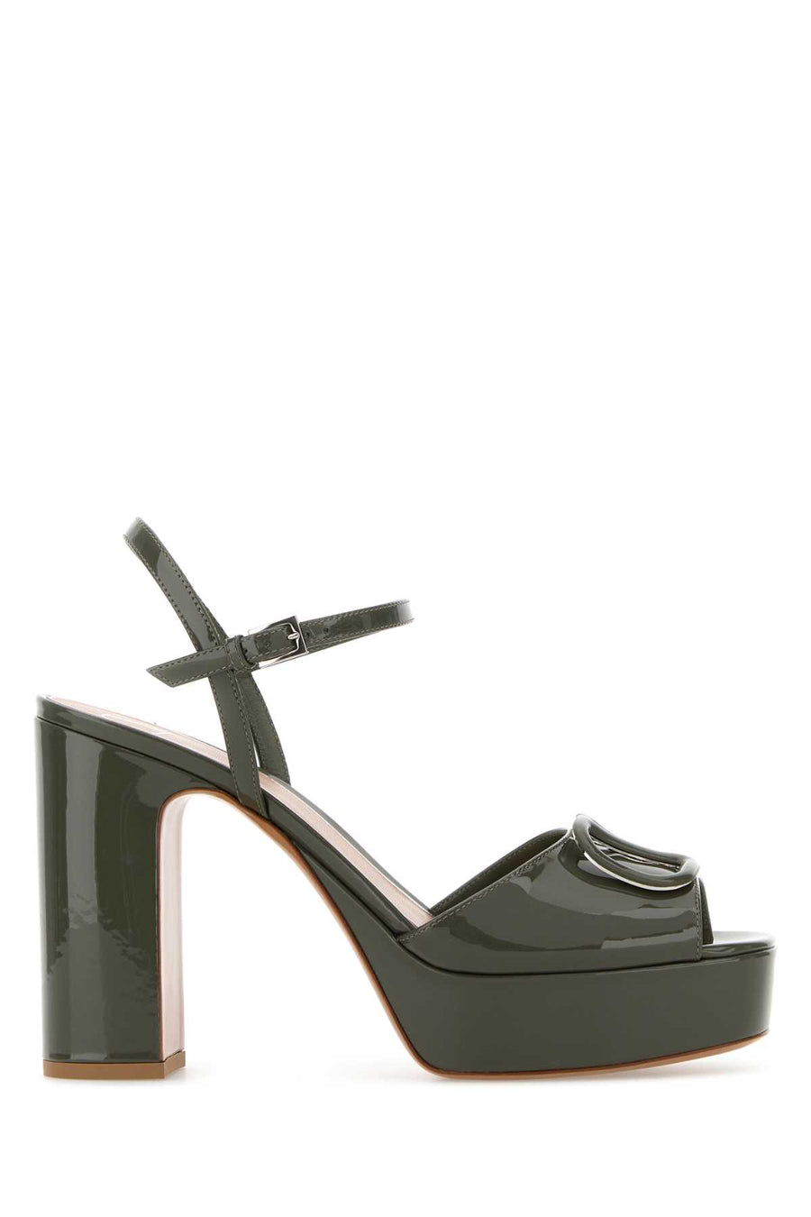 Valentino Garavani Vlogo Calf Leather - Bos Taurus sandals in green