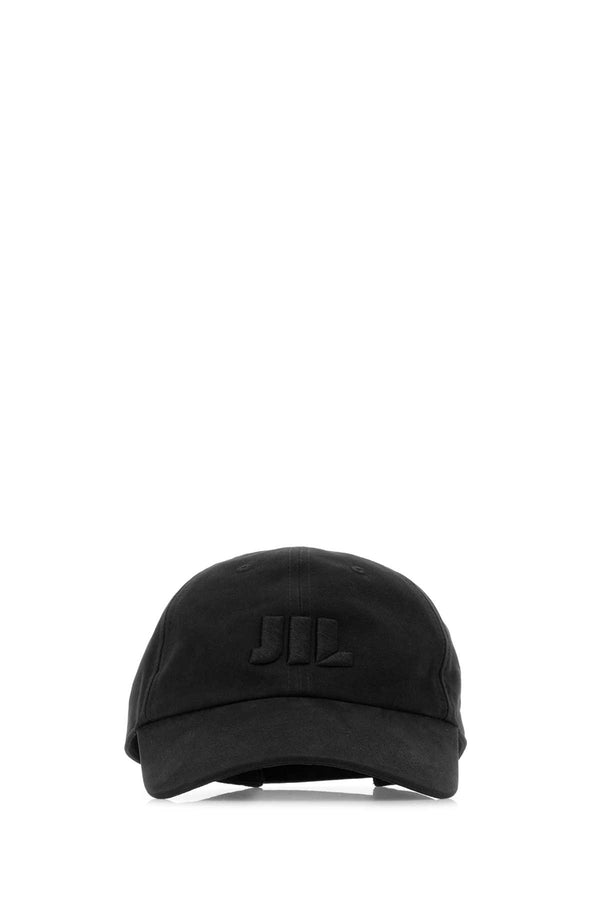 Jil Sander CAP 100% Cotton baseball cap in black