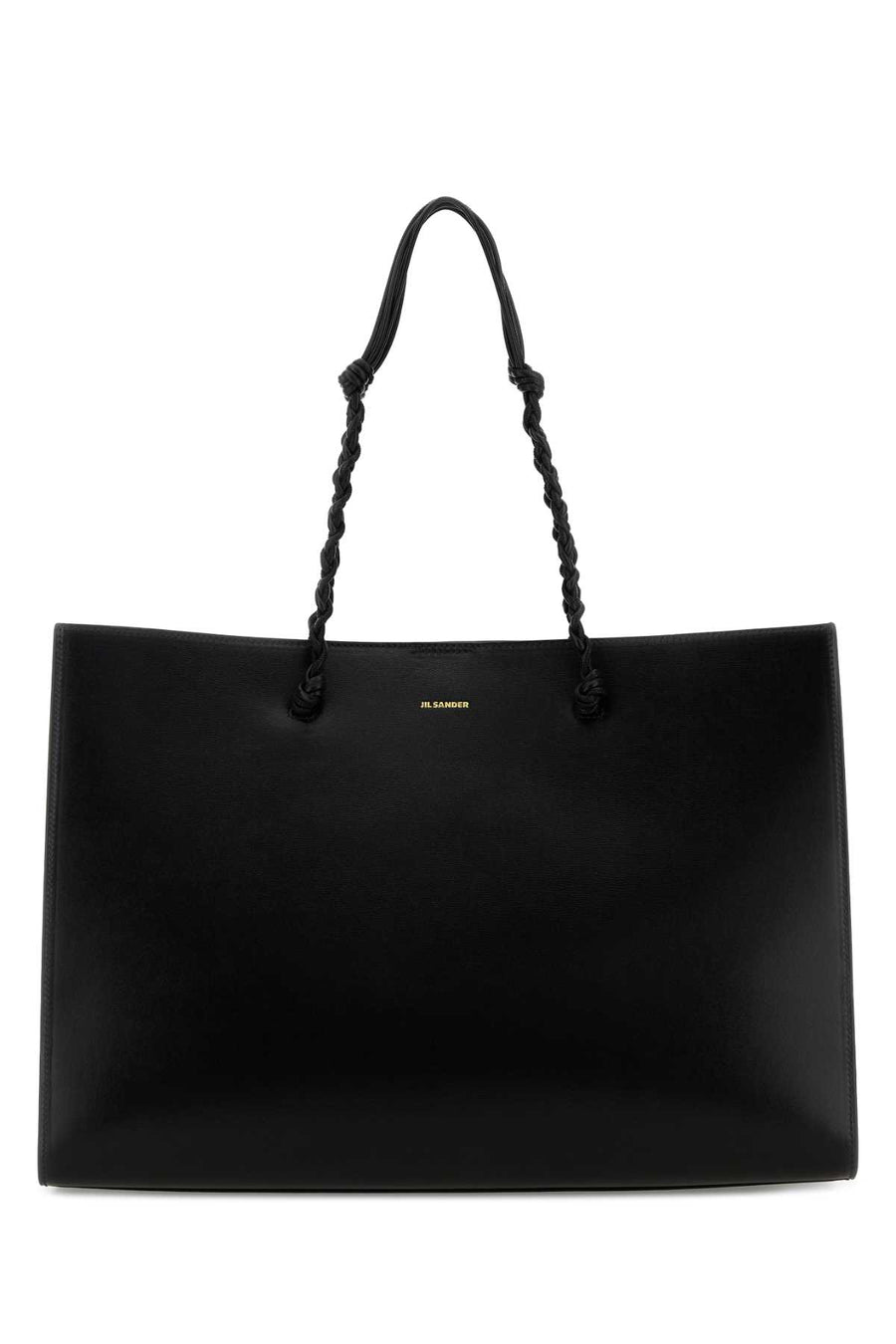 Jil Sander Exterior: 100% Calf Lining: 100% Nappa leather Finishing: Golden metal tote bag in black