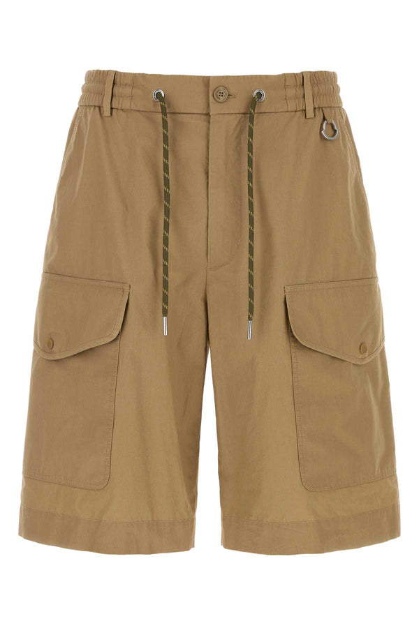 Moncler 100% Cotton bermuda shorts in beige