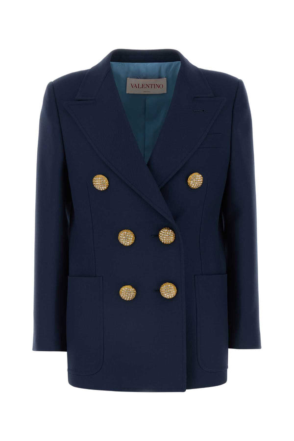 Valentino Garavani Doppiopetto Exterior: 100% Virgin wool; Lining: 100% Viscose blazer in navy