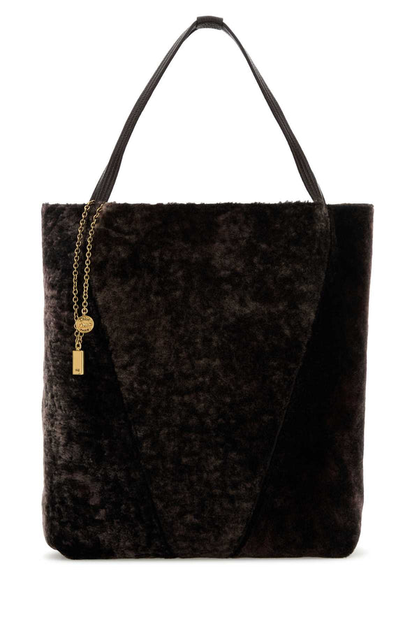 Chloé Chloé Exterior: 100% Shearling tote bag in brown
