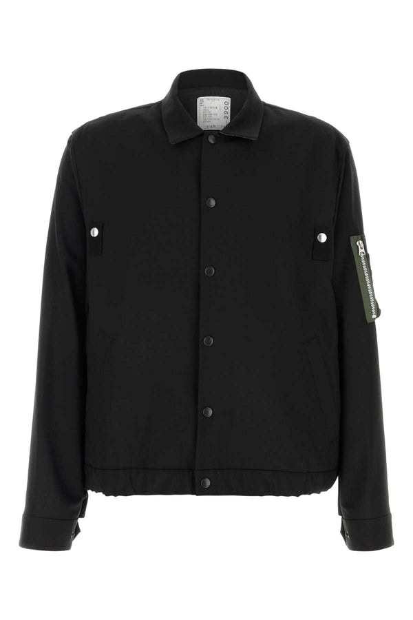 Sacai Nylon Polyester 70% jacket in black