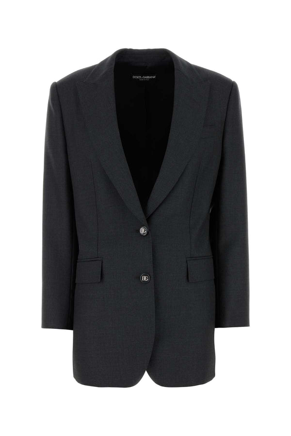 Dolce & Gabbana Exterior: 100% Wool; Lining: 100% Silk blazer in gray