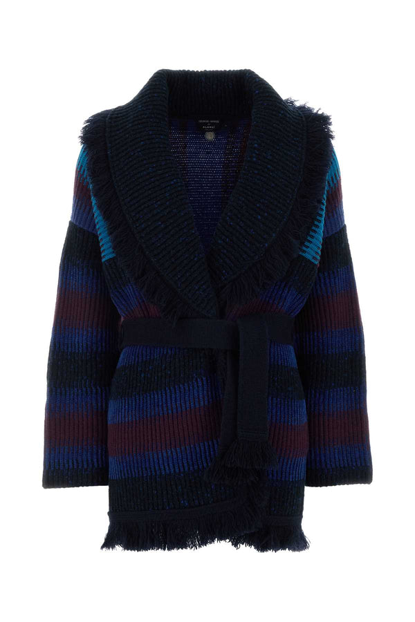 Giorgio Armani X Alanui 83% Cashmere cardigan in navy