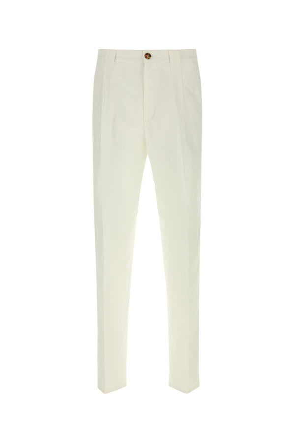 Brunello Cucinelli 69% Cotton 31% Linen trousers in white
