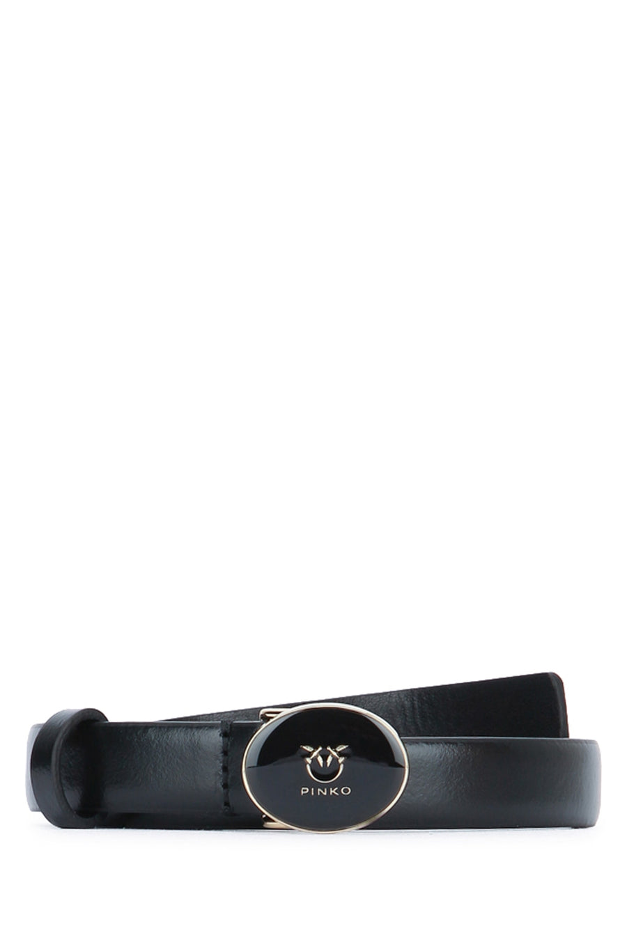 Pinko Enamel Leather belt in black