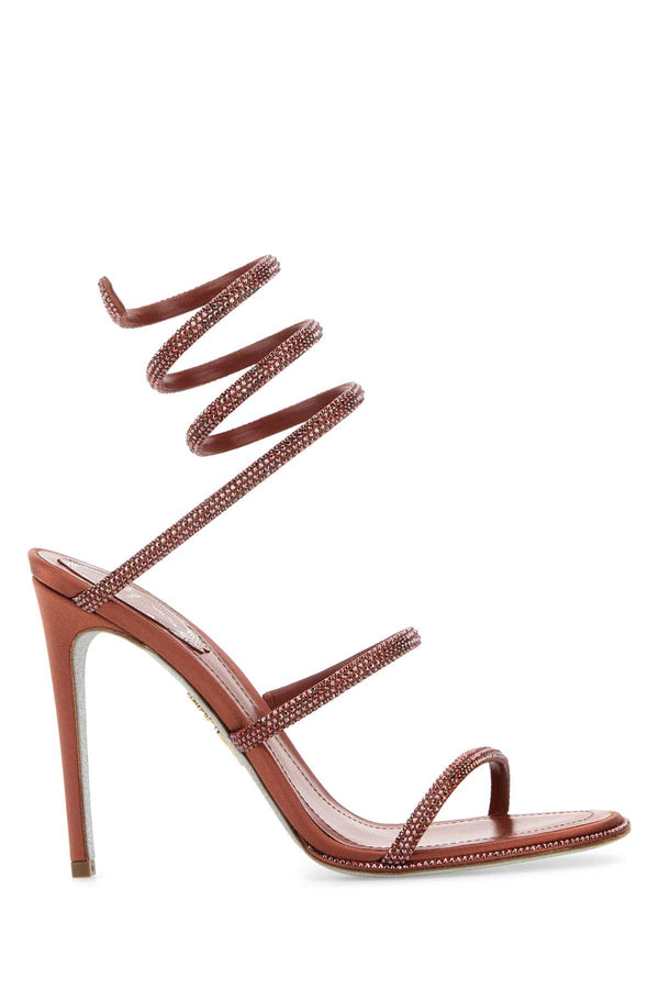 Rene Caovilla High Exterior: 100% Fabric; Interior: 100% Leather; Sole: Leather sandal in red